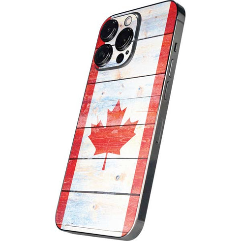 Canada Flag Light Wood iPhone 16 Pro Skin